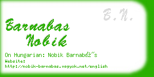 barnabas nobik business card